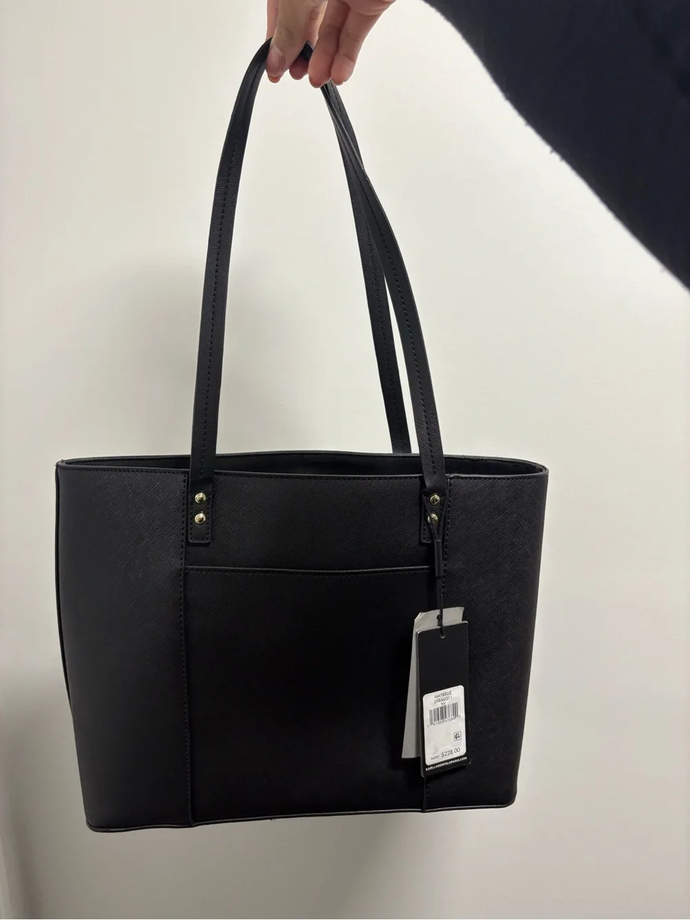 Karl Lagerfeld Black Tote with Yellow Taxi Patch - Picture 3 of 3